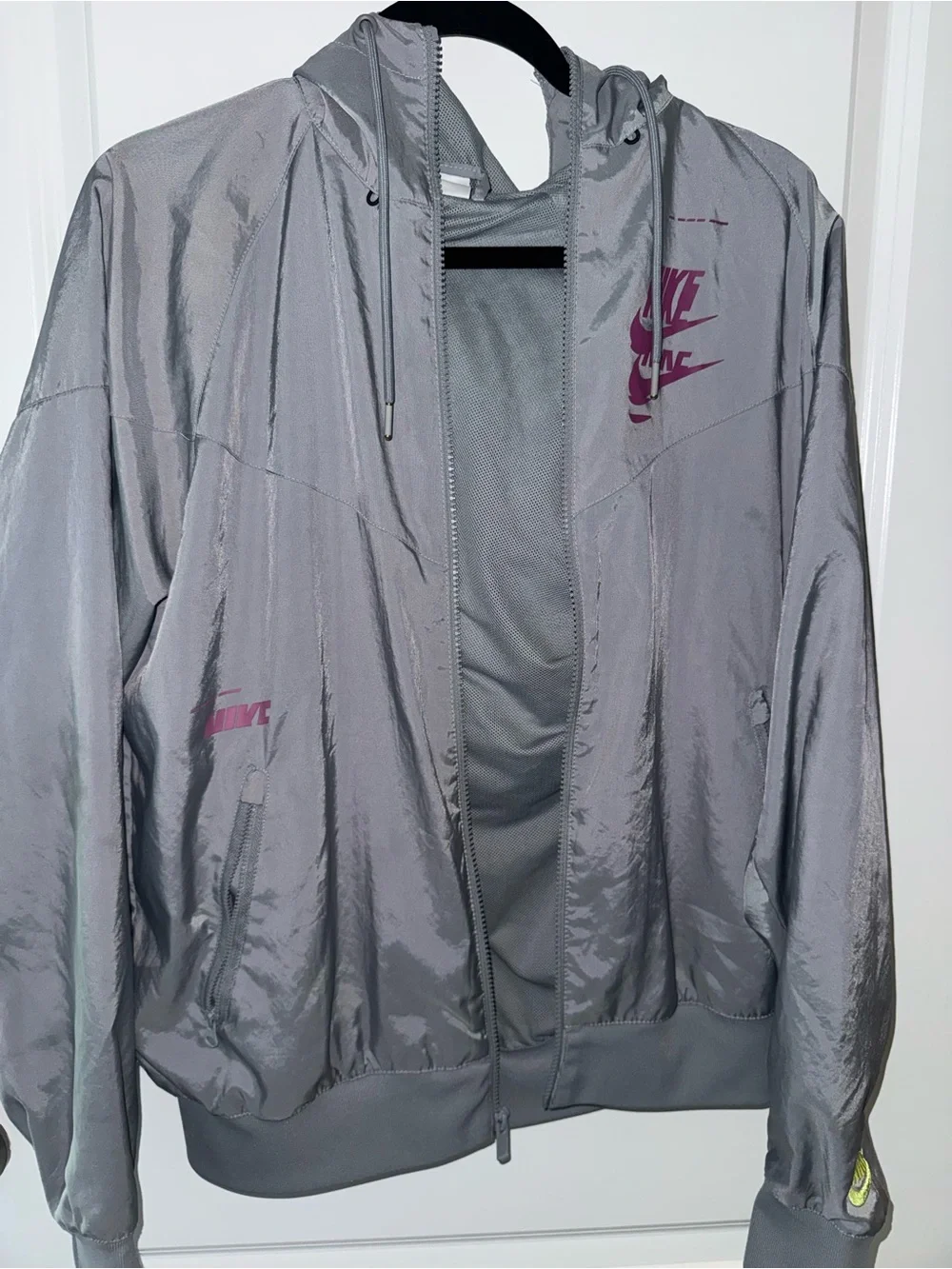 Nike Gray Hooded Windbreaker with Maroon Logos